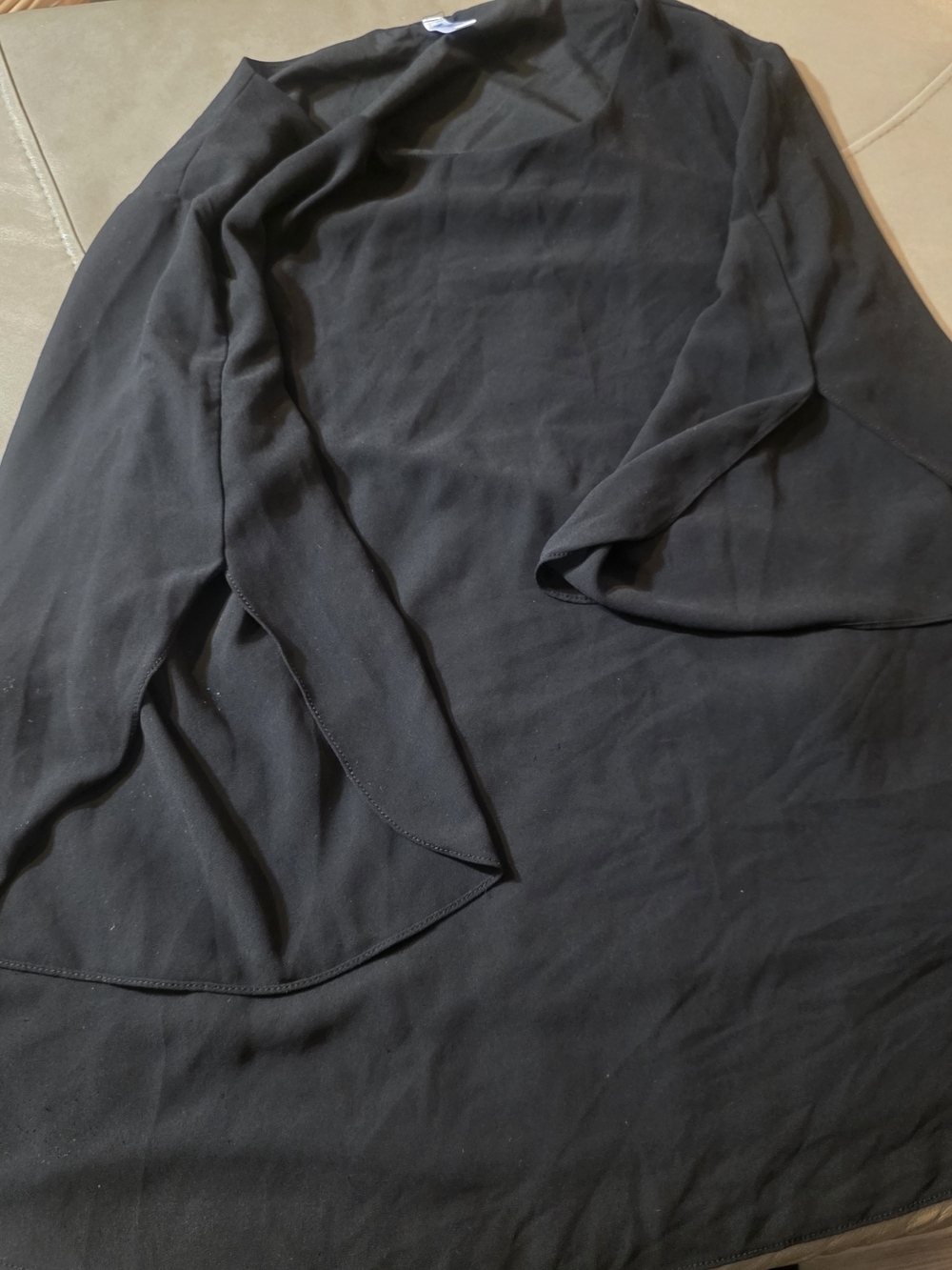 Neineiwu Flowy Black Chaffon Sheer Blouse With Under Slip 2XL - Picture 8 of 12